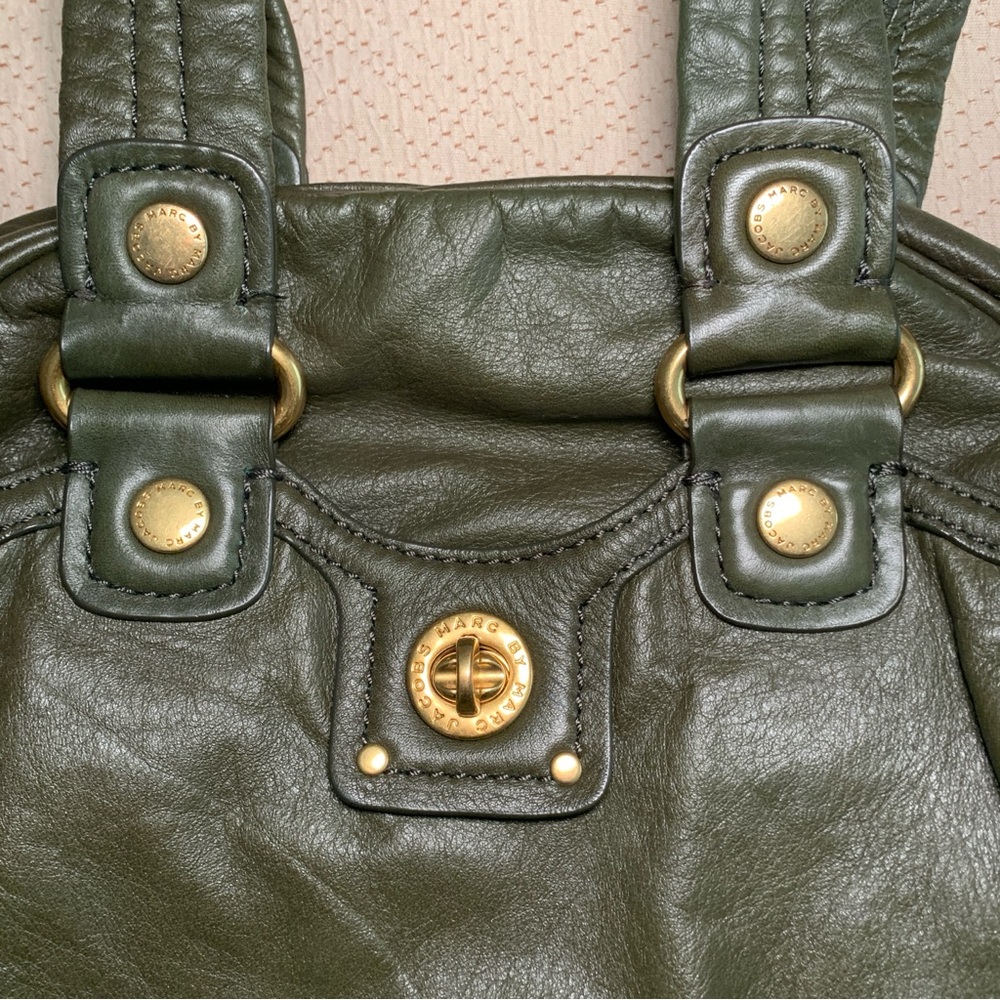 Marc By Marc Jacobs Green Satchel with Metallic Hardware - Picture 2 of 16